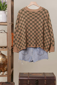 Mello - Women's Checker Knit Sweater