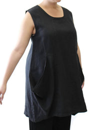 Mosaic - Oversized Pocket Linen Top