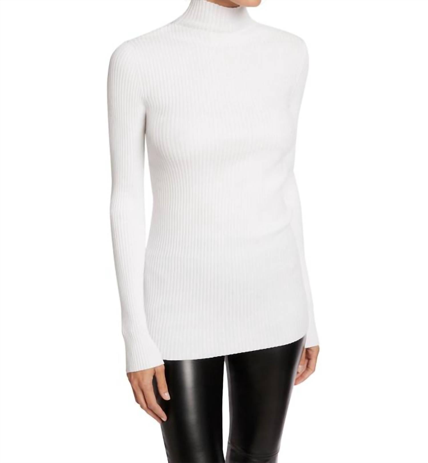 Wolford Viscose Rib Pullover in white - women's long sleeve top