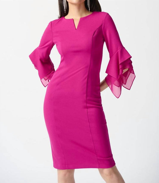 Joseph Ribkoff - RUFFLE SLEEVE SHEATH DRESS