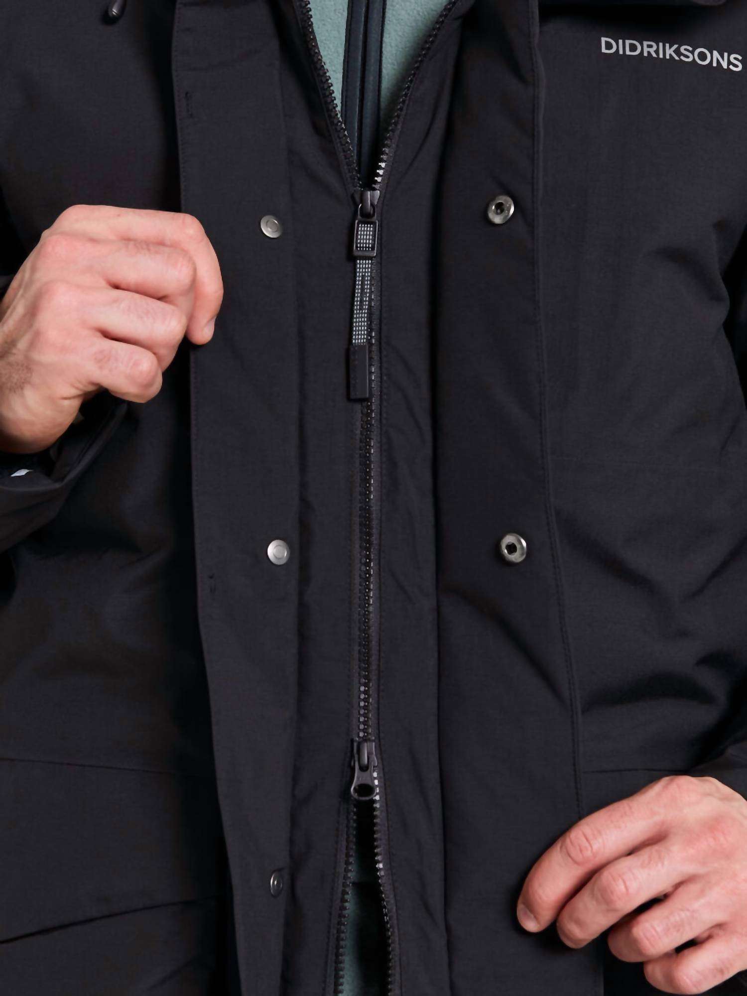 Didricksons Akilles Hooded Parka Coat in black - men's jacket - view 7