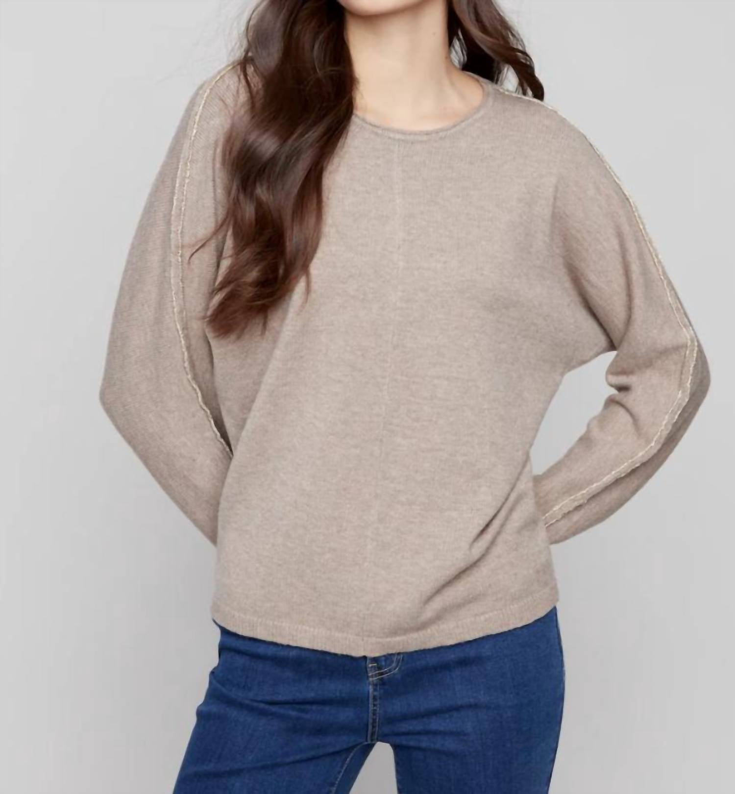Charlie B - Metallic Sleeve Sweater