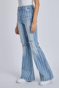 Cello - Vertical Striped High Rise Super Flare