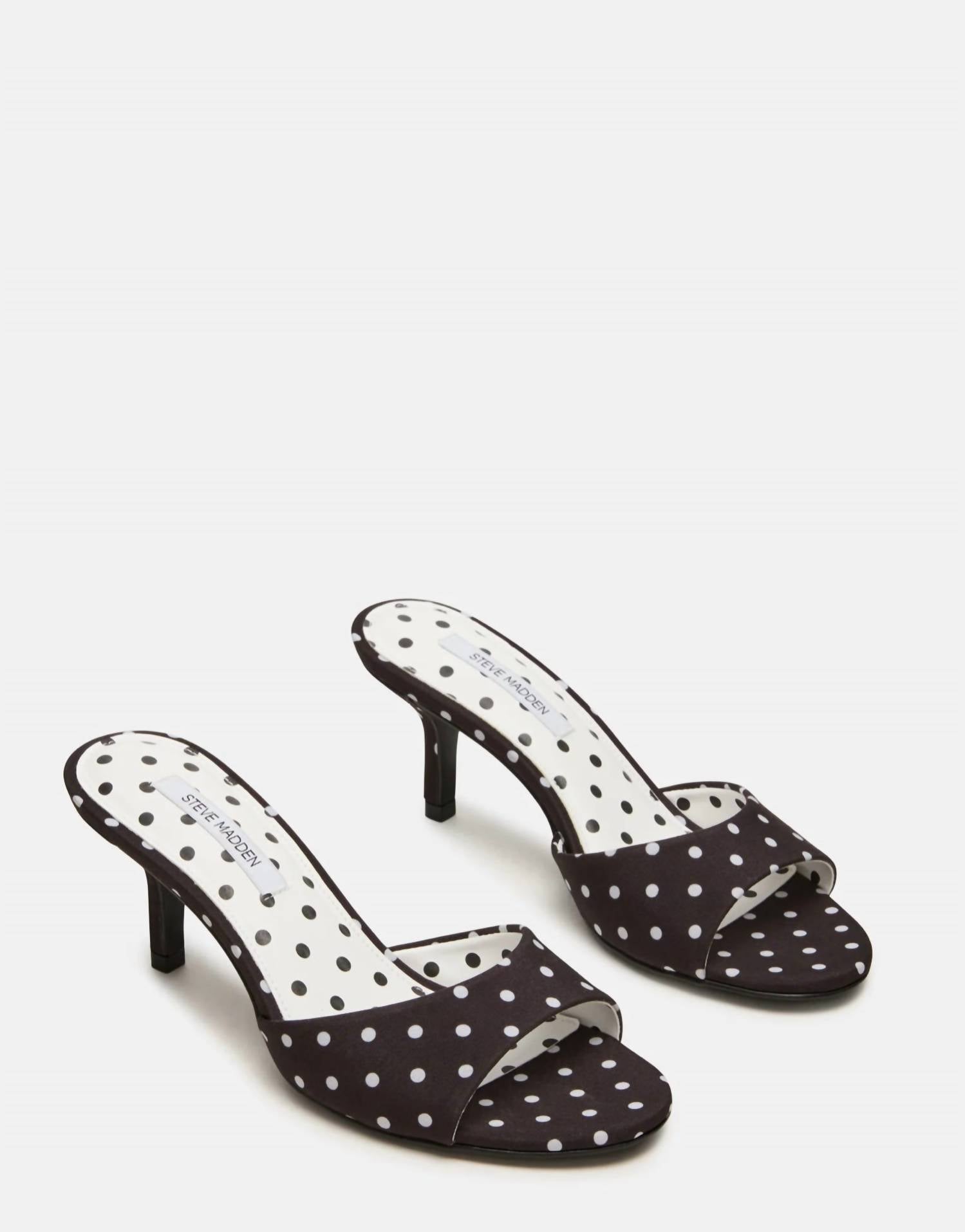 STEVE MADDEN Women's Kendrix Mule Heel in black white - women's shoe - alternate view