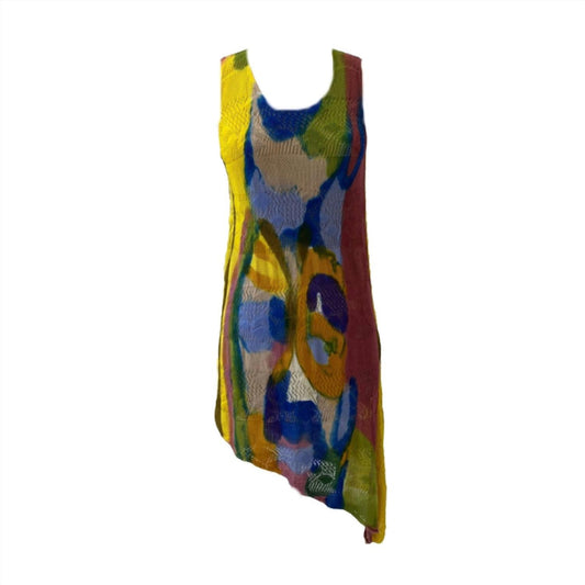 Adore - Women's Asymmetrical Crochet Knit Tunic Dress