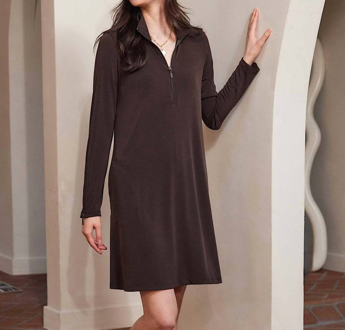 Karen Kane - Zaylee Zip-up Travel Mini Dress