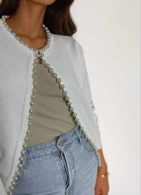 Self-Same - Charlotte Pearl Trim Cardigan