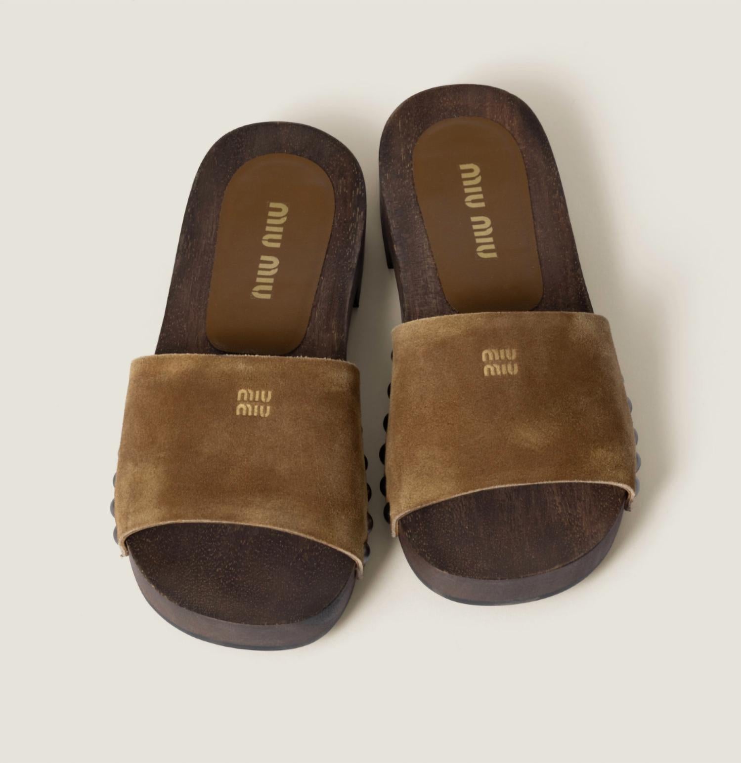 Miu Miu - Calzature Donna Faded Suede Clogs