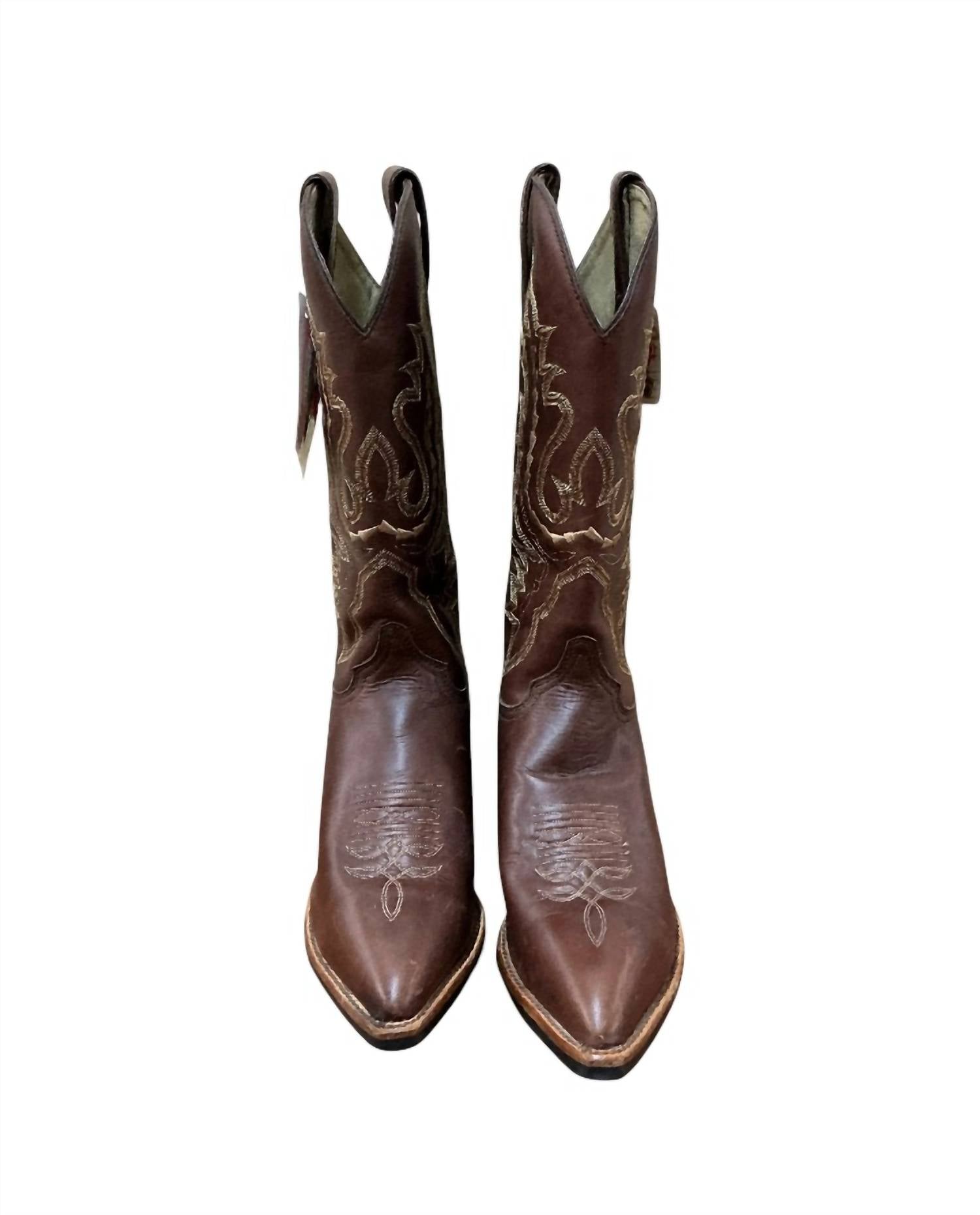Justin Women's Casual Pointed Toe Boots in brown - women's shoe - detail view