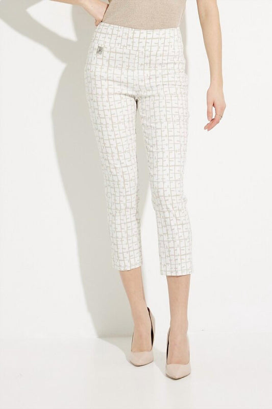 Abstract Print Cropped Pants