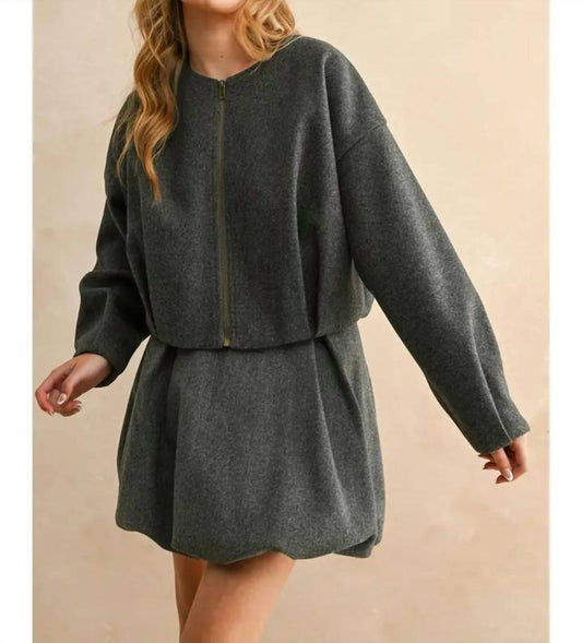 Miou Muse - Nina Round Neck Ballon Bottom Jacket