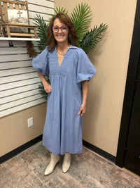 Umgee - Smocked Front Yoke Midi Dress