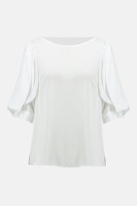 Joseph Ribkoff - Scoopneck Blouse With Pleated Sleeves