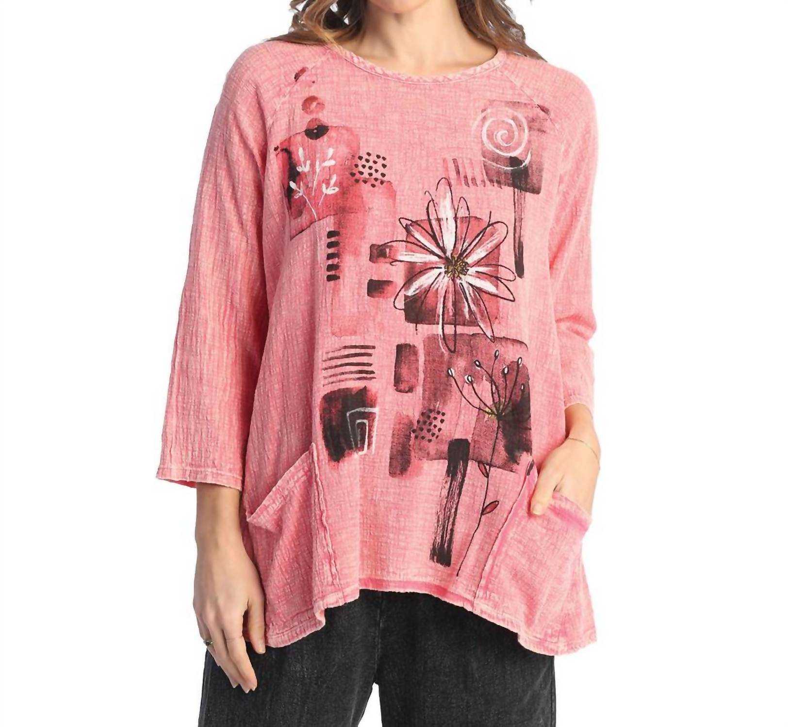 Jess & Jane - Lily Mineral Washed Patch Pocket Cotton Gauze Top