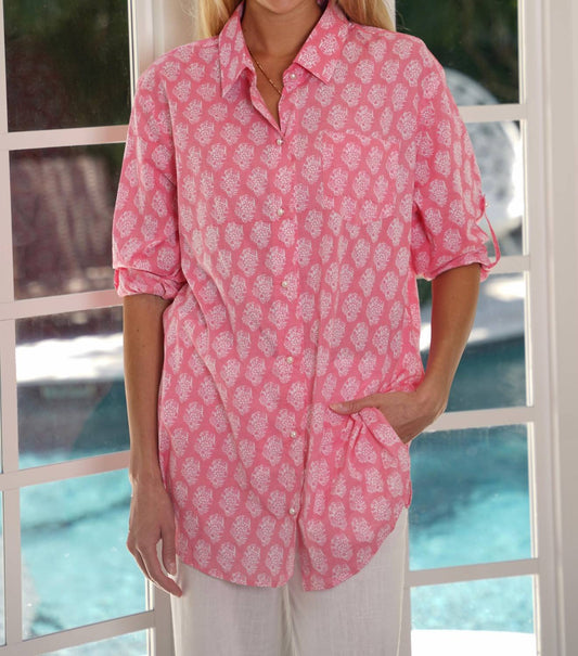 Just Darviny - Boyfriend Long Sleeve Button Down Shirt