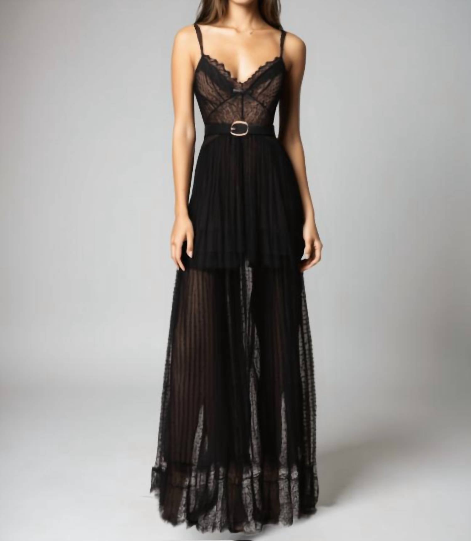 Self-Portrait - Women's Dot Mesh Tiered Maxi Dress