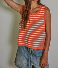 By Together - Striped Sweater Tank Top