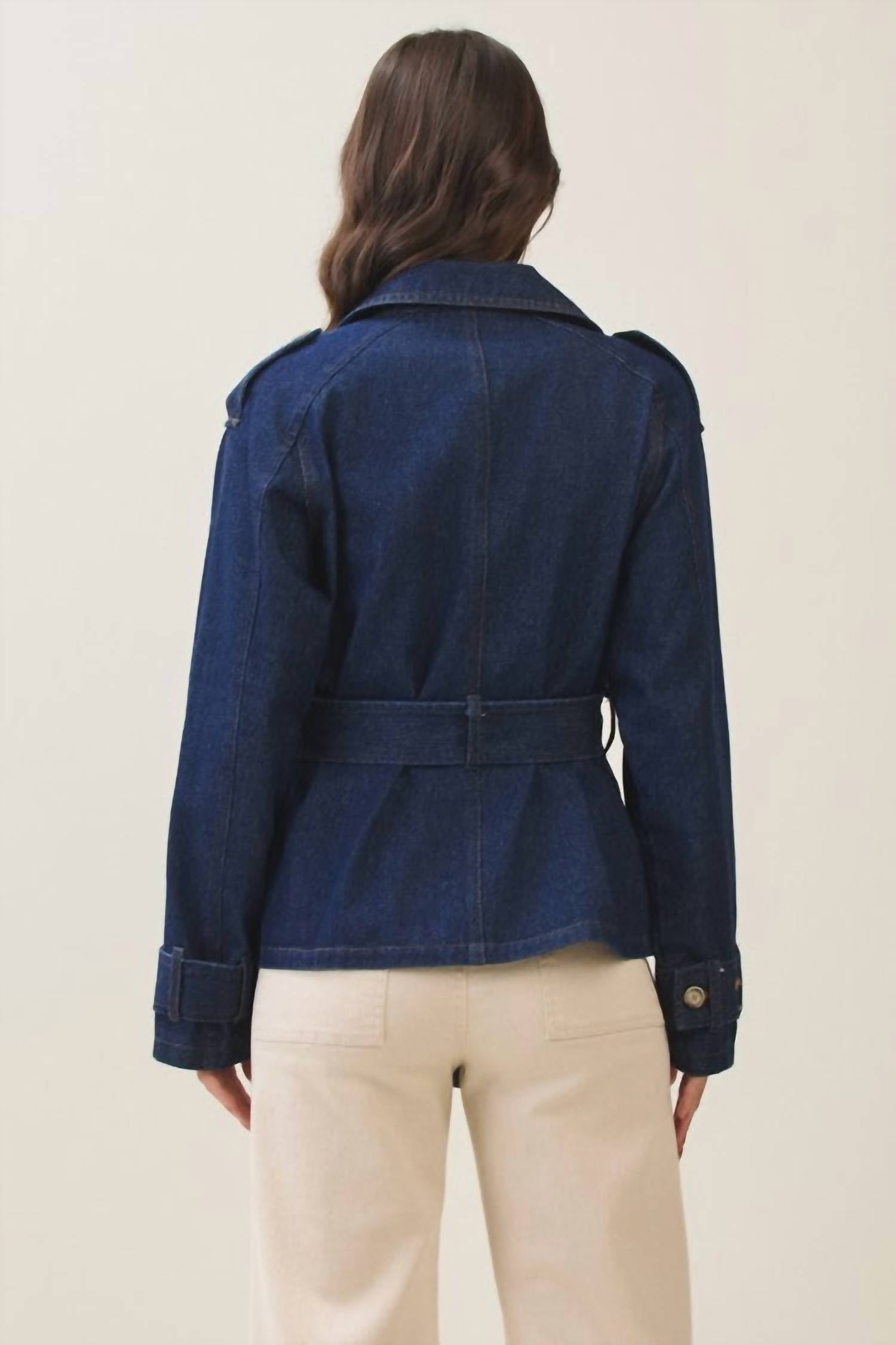 ABLE Jane Trench Coat in blue - women's jacket - view 4