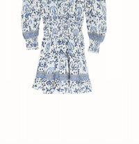Eleanor Mabelline Print V-Neck Tiered Mini Dress