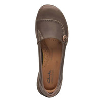 Clarks Women's Roseville Sky Loafer in dark taupe leather - women's flats - view 7