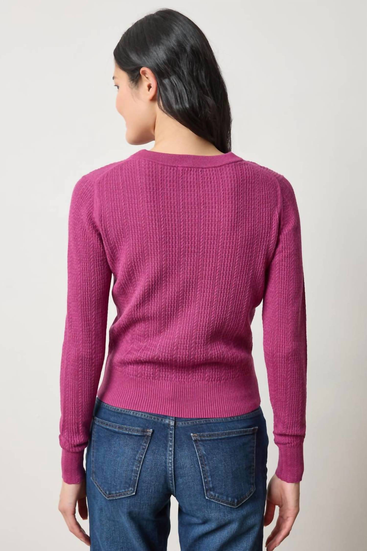 Lilla P - Multi Stitch Pullover Sweater Top