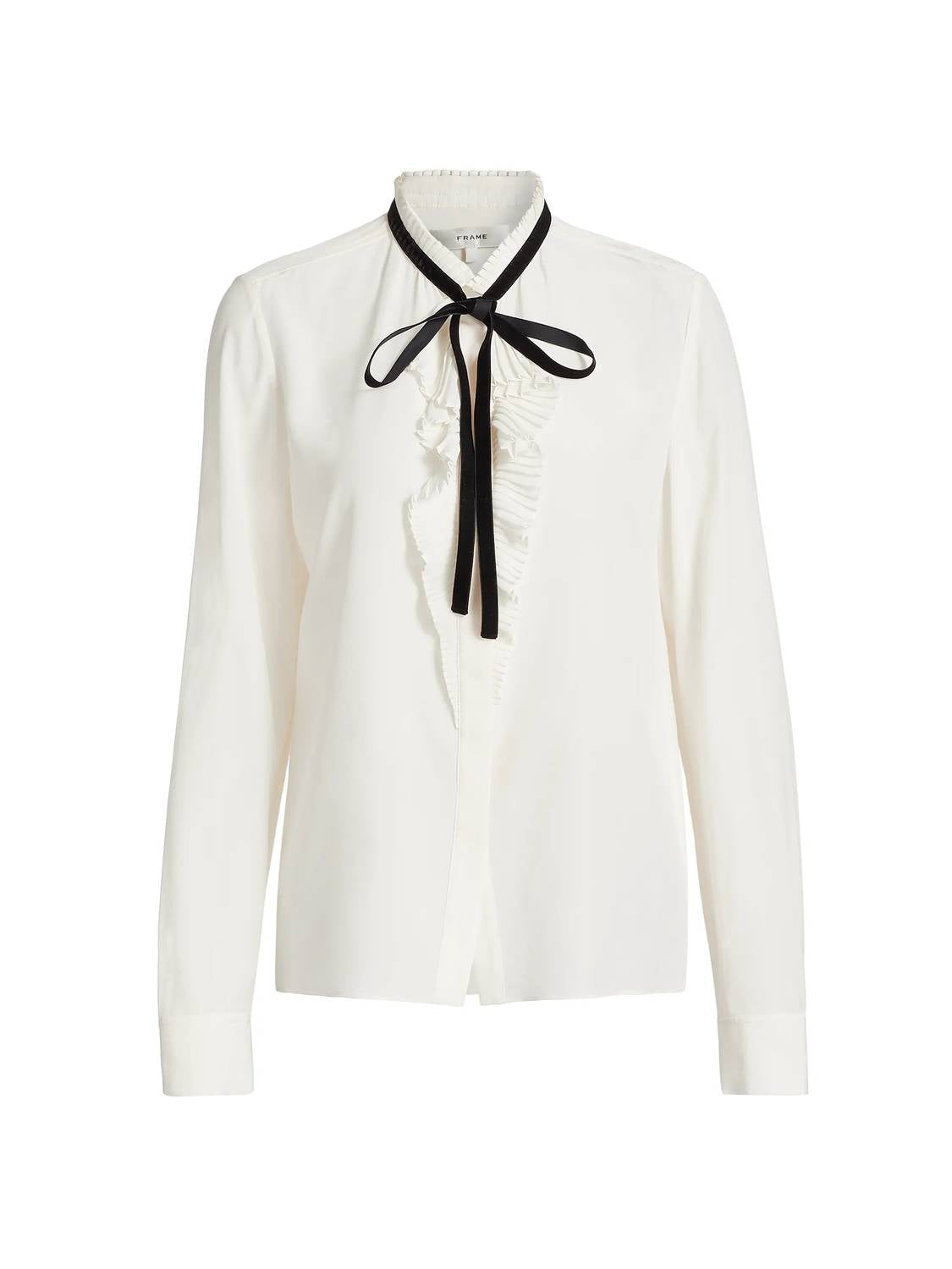 Frame - Velvet Tie Ruffle Blouse