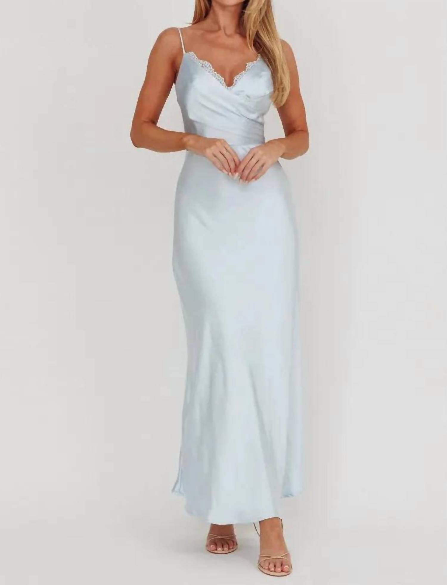 One And Only Collective - Surplice Embellished Trim Maxi Dress
