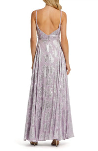 Mac Duggal - Braided Strap A-line Floral Gown