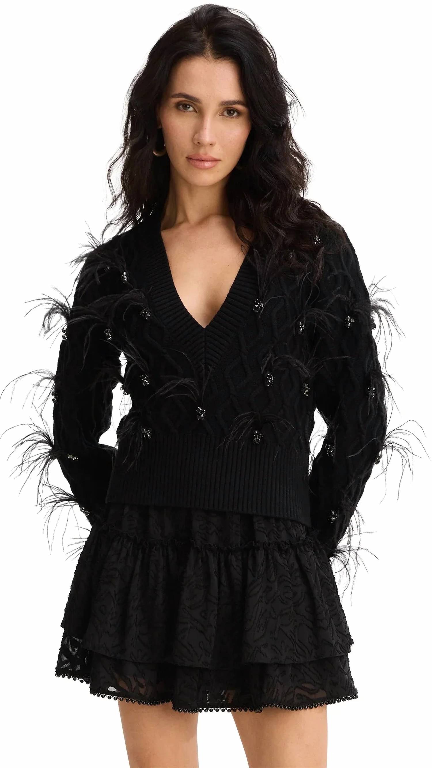 Allison New York - Briar Crystal Feather Sweater