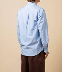 C.O.F. Studio Button Down American Oxford Shirt in light blue - men's long sleeve top - detail view