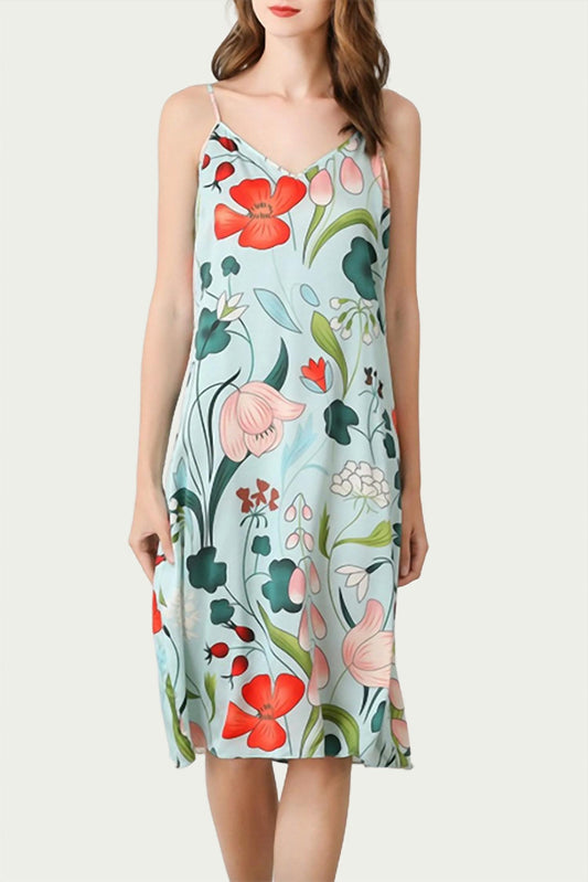 MULBERRY FLORAL-PRINT SILK MIDI SLIP DRESS