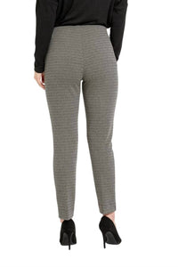 Joseph Ribkoff High Rise Straight Leg Pants in black beige - women's pants - detail view