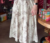 Aureum Toile Pleated Midi Skirt in brown - women's skirt