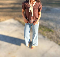 Bailey Rose - Women's Sea Life Bow Top