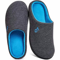 Veracosy - Men'smemory Foam Durable Rubber Sole Slippers