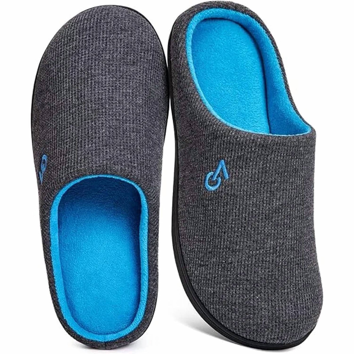 Veracosy - Men'smemory Foam Durable Rubber Sole Slippers