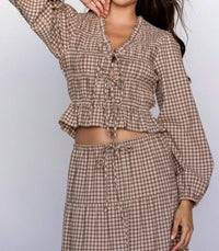 Storia - Harper Gingham Smocked Top