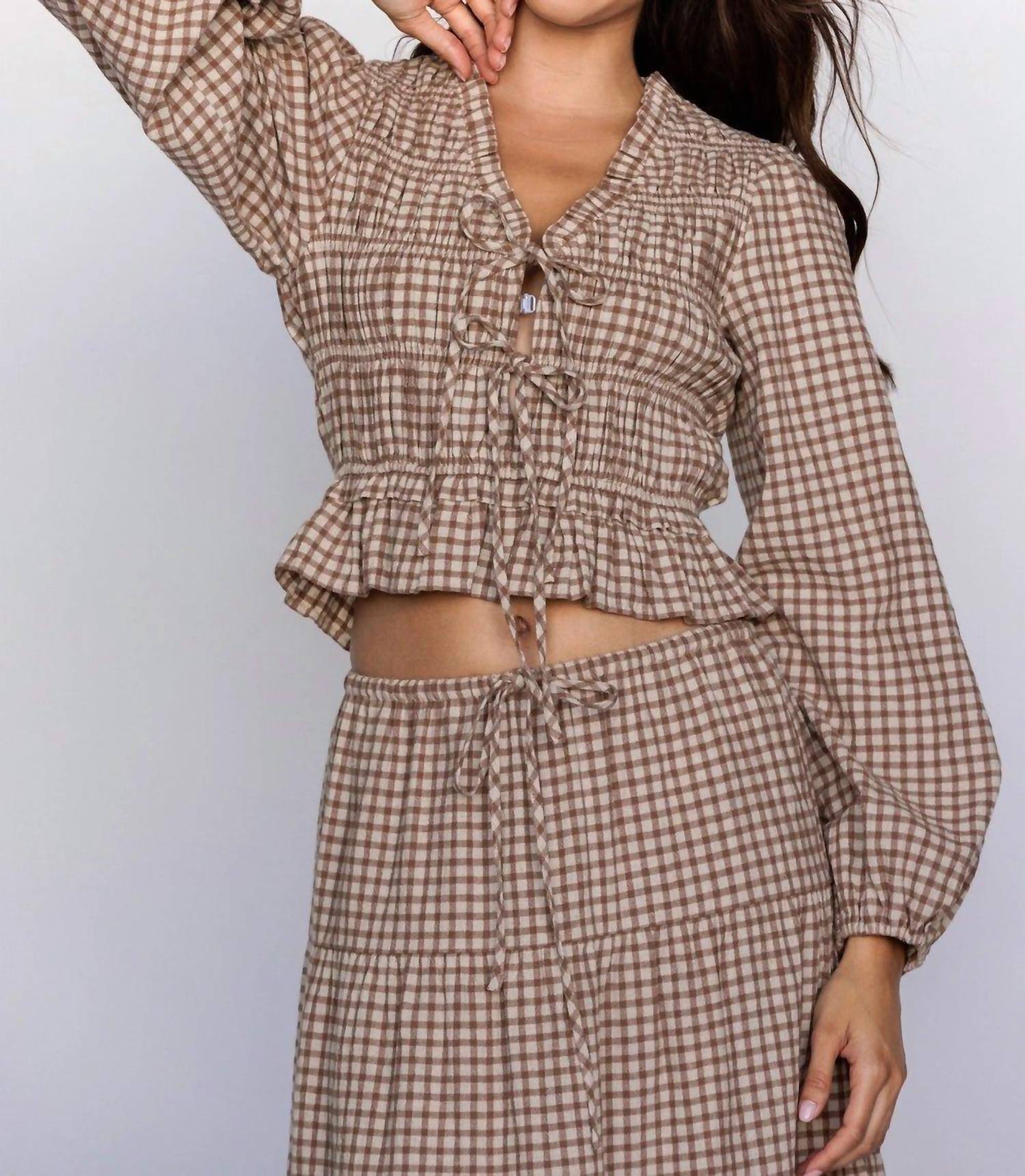 Storia - Harper Gingham Smocked Top