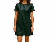 J.Crew - Embellished Faux Leather Mini Dress
