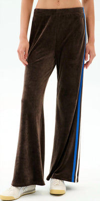 SPLITS59 Heritage Velour Pants in dark chocolate - women's pants