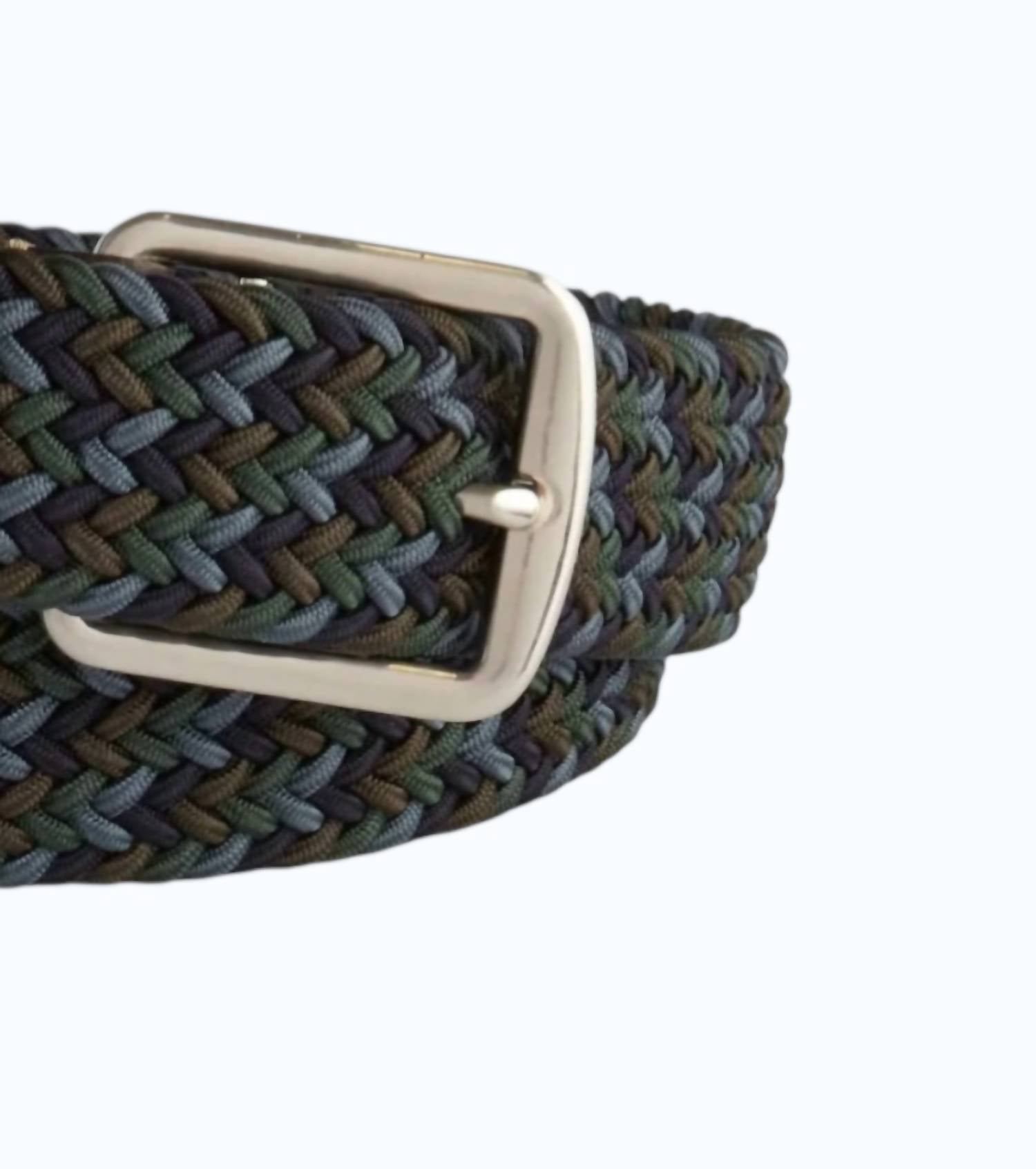 Martin Dingman Men's Newport Woven Italia Belt in dusk multi - men's bag - detail view