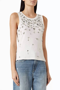 SIMKHAI Alistair Tank Top in white - women's tank top - alternate view