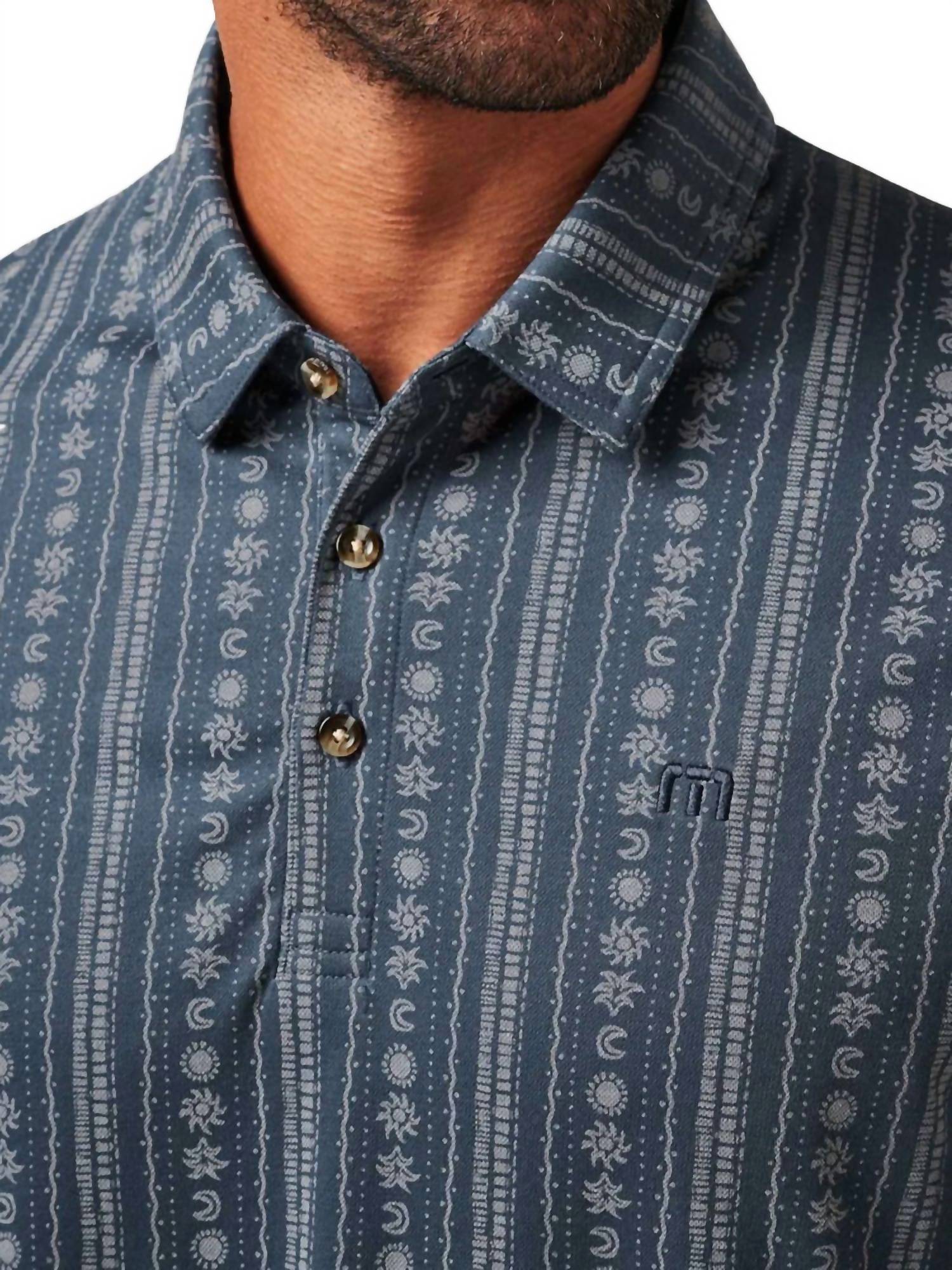 TravisMathew Local Treasure Polo in mood indigo vintage indigo - men's shirt - view 5