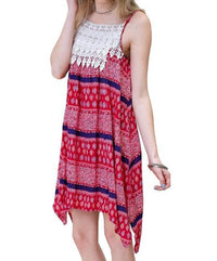 Kori - Asymmetrical Aztec Tank Dress