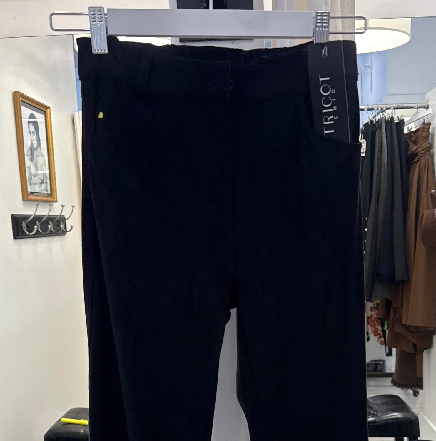 Tricot Chic Women's Faux Suede Pant in black - women's pants - detail view