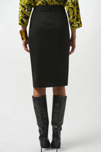 Joseph Ribkoff - Scuba Suede and Leatherette Pencil Skirt