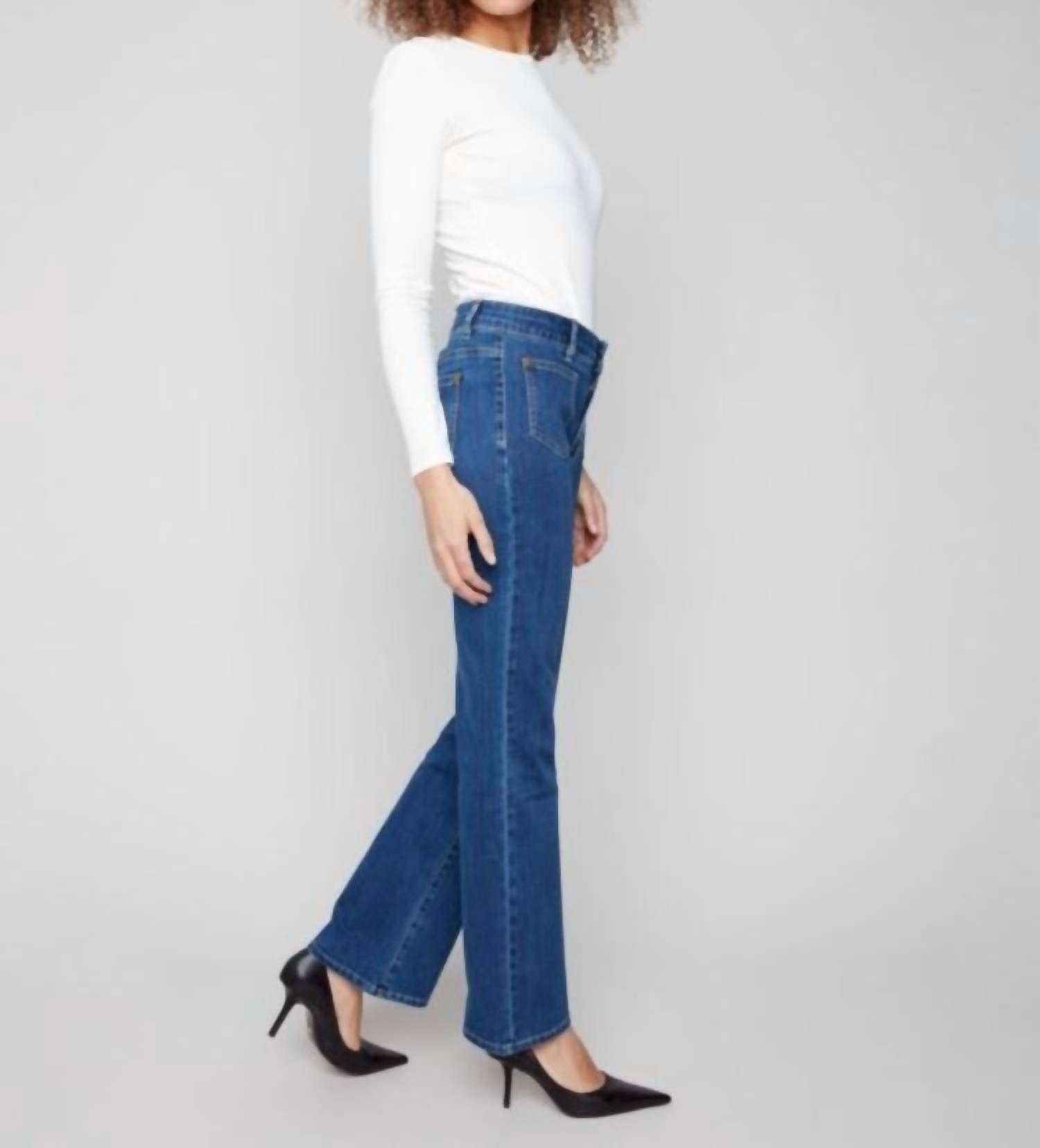 Charlie B - Leg Stretch Denim Pants With Patch Pockets