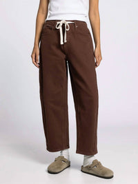 Thread & Supply Anees Barrel Pant in coffee - women's pants - detail view