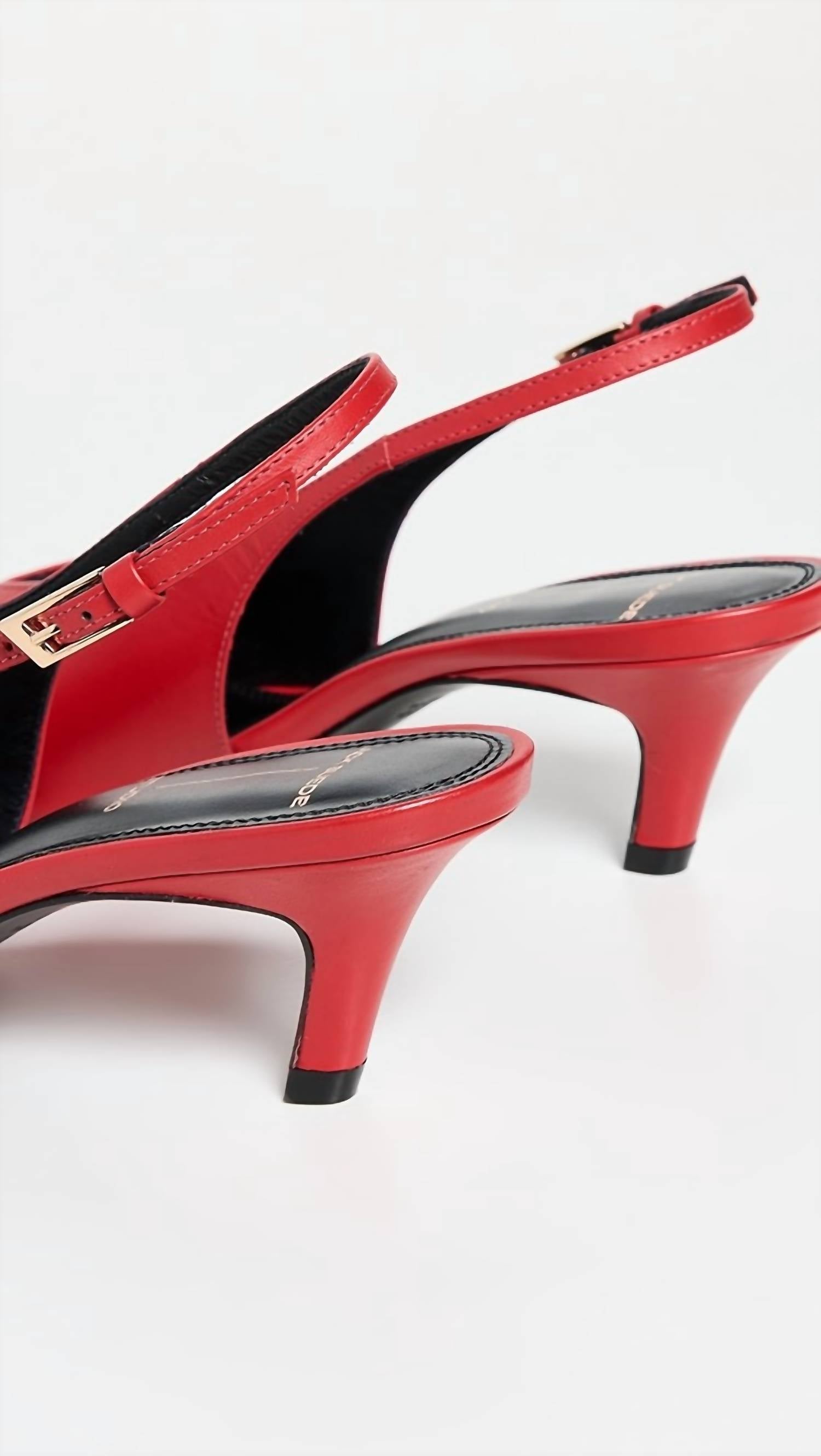 Black Suede Studio - Women's Snip Toe Slingback Pump