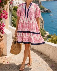 Jodifl - Mix Baroque Print Tiered Dress